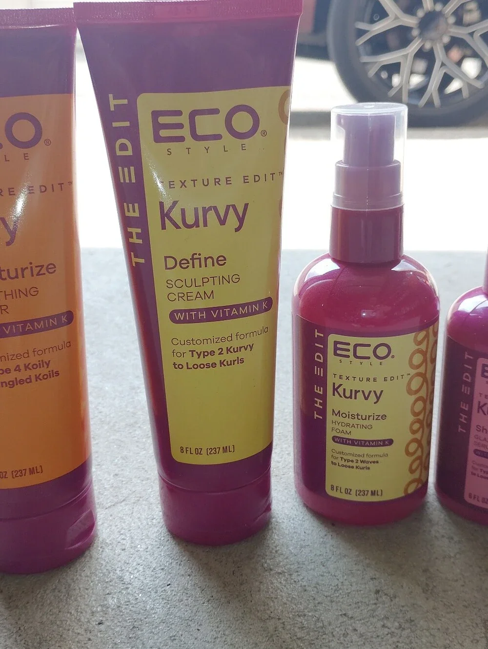 Kurvy Pink Moisturize & Define Hair Care Set Curly Hair African American Hair